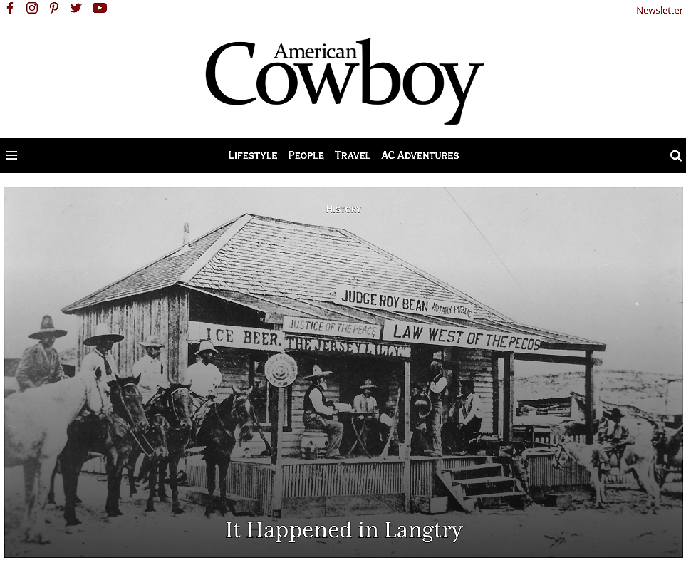 American Cowboy homepage screenshot