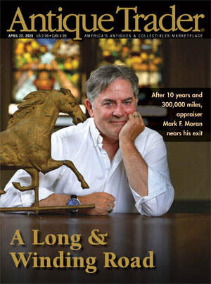 Antique Trader magazine cover shot of Mark F. Moran.